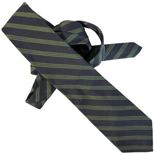 Brooks Brothers Makers USA Silk Repp Stripe Tie Blue Green 58x3.75 Ivy